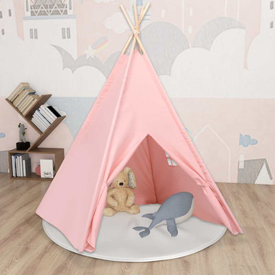 Tienda tipi infantil VidaXL con bolsa 120x120x150 cm rosa piel de melocotón