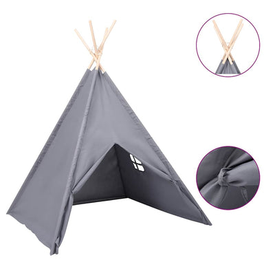 Tienda tipi infantil VidaXL con bolsa 120x120x150 cm gris piel de melocotón