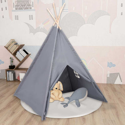 Tienda tipi infantil VidaXL con bolsa 120x120x150 cm gris piel de melocotón