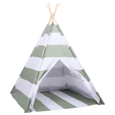 Tienda de campaña infantil VidaXL gris y blanco 120 x 120 x 150 cm madera maciza de pino