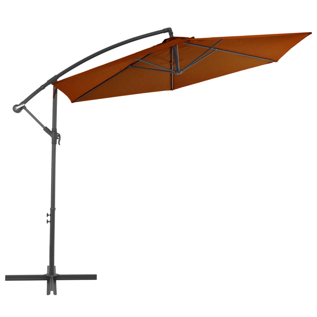 Parasol flotante de Vidaxl con poste de aluminio 300 cm de terracota