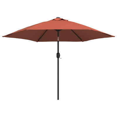 Vidaxl Parasol con illuminazione a LED e polo in acciaio 300 cm Terracotta