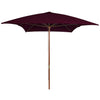 Vidaxl parasol met houten paal 200x300 cm bordeauxrood