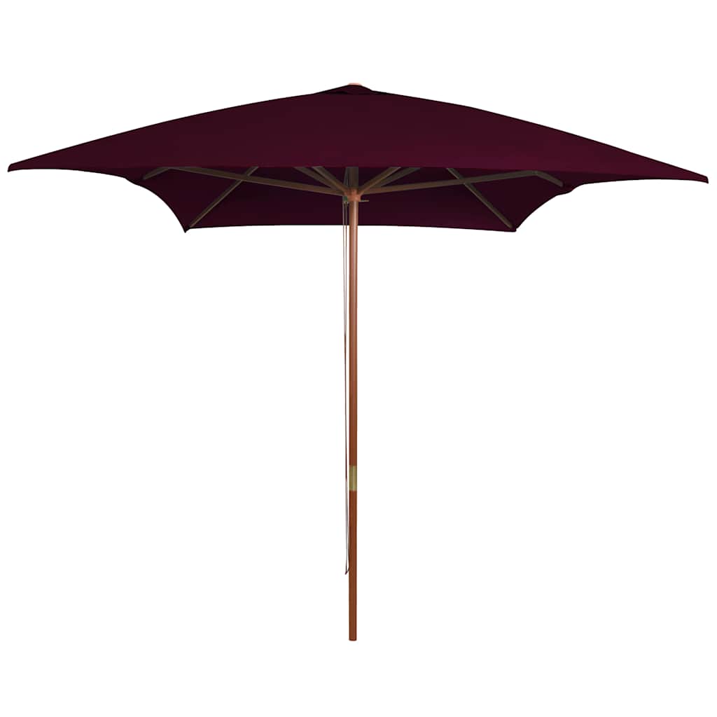Vidaxl parasol met houten paal 200x300 cm bordeauxrood