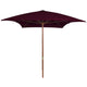 Vidaxl parasol met houten paal 200x300 cm bordeauxrood