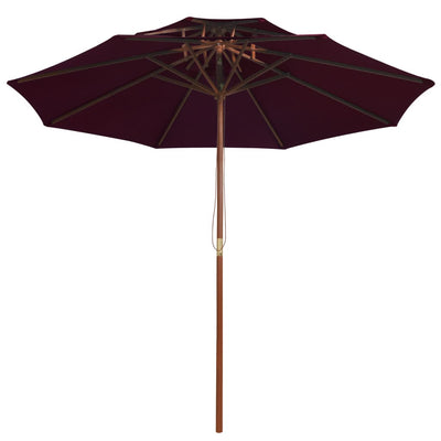Vidaxl Parasol Double Decker con palo in legno 270 cm Bordeaux rosso