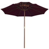 Vidaxl Parasol Double Decker con poste de madera 270 cm Burdeos rojo