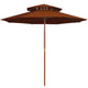 Vidaxl Parasol Doble -Decker con poste de madera 270 cm de terracota -Coled