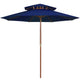 Vidaxl Parasol Double Decker con poste de madera 270 cm azul