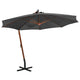 Parasol flotante de Vidaxl con polo 3.5x2.9 m de pino sólido
