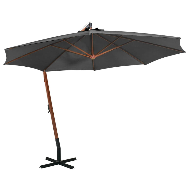 Parasol flotante de Vidaxl con polo 3.5x2.9 m de pino sólido