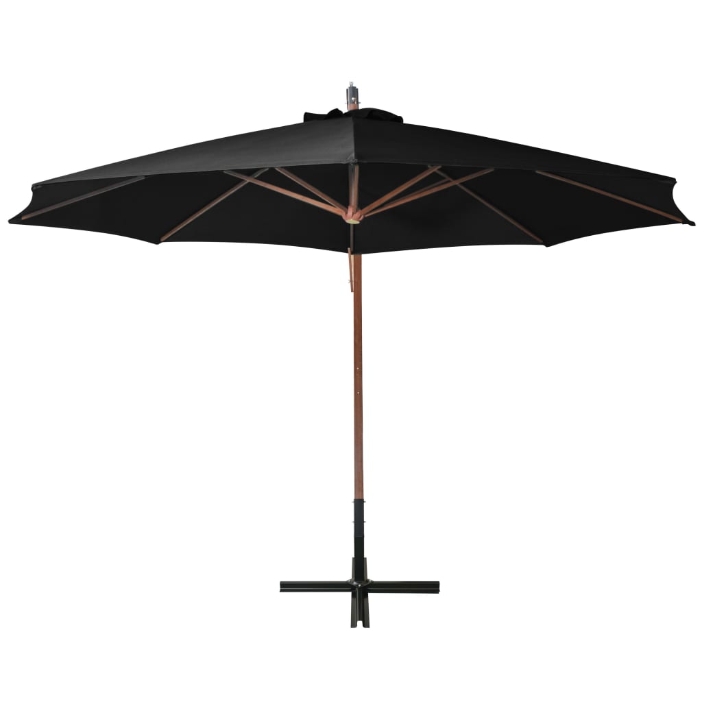Vidaxl Parasolo galleggiante con polo 3.5x2,9 m Pineo solido nero