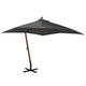 Parasol flotante de Vidaxl con polo 3x3 m de pino sólido -madera con antracita