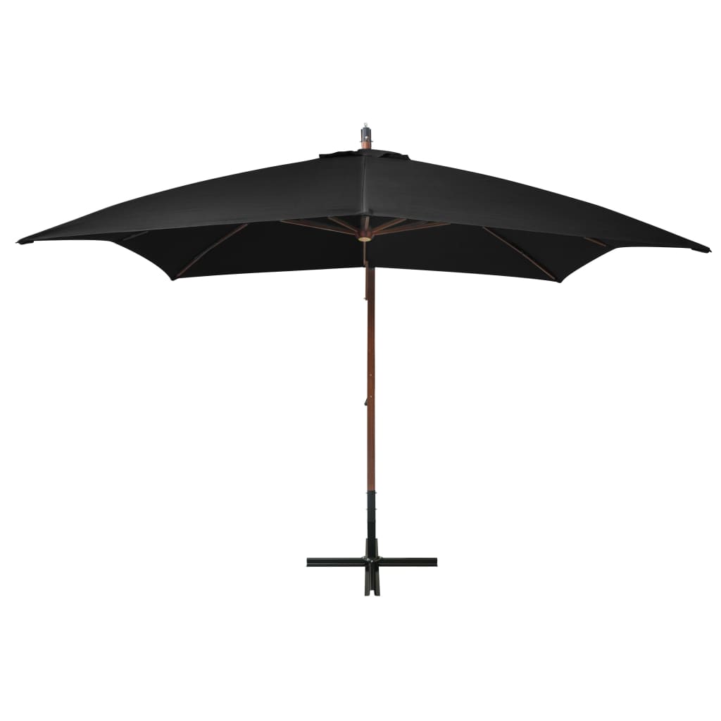 Vidaxl Parasolo galleggiante con polo 3x3 m Pineotto solido nero