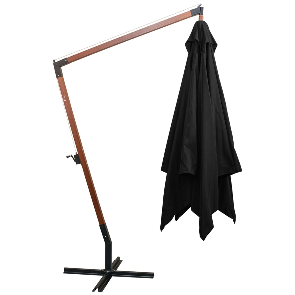 Vidaxl Parasolo galleggiante con polo 3x3 m Pineotto solido nero
