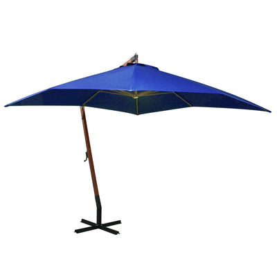Vidaxl Parasolo galleggiante con polo 3x3 m pino solido -wood blu blu