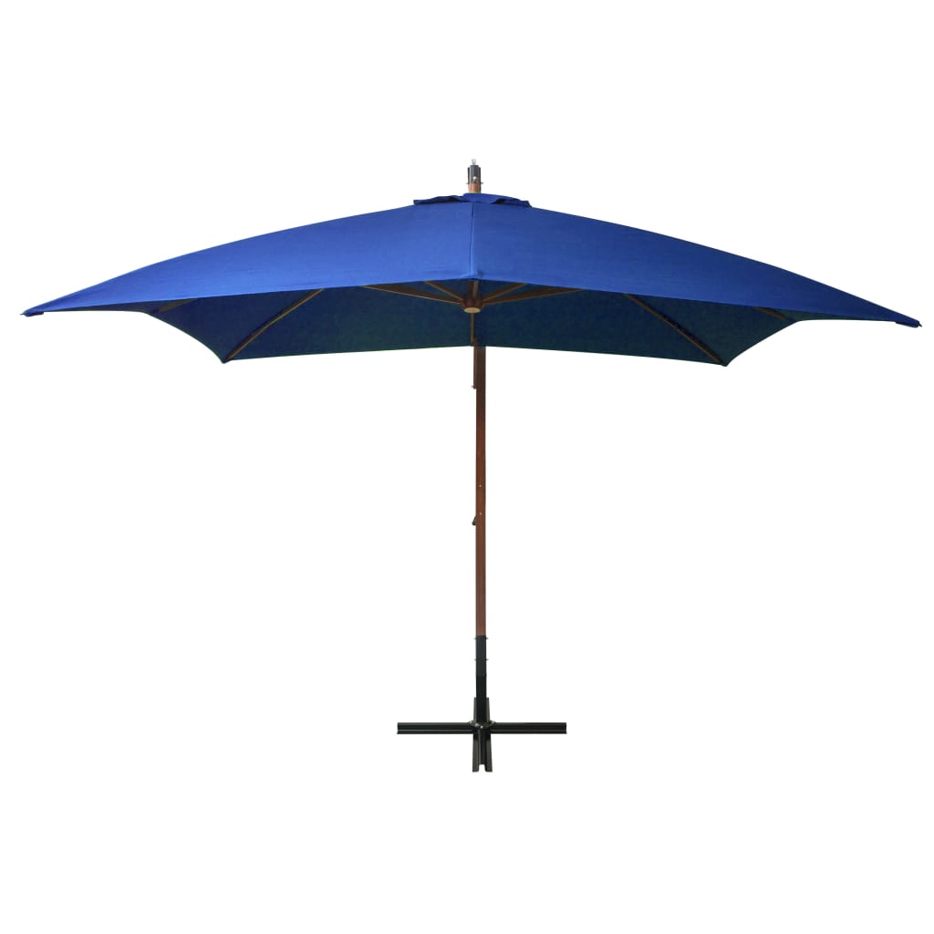 Vidaxl Parasolo galleggiante con polo 3x3 m pino solido -wood blu blu