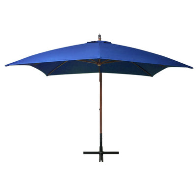 Vidaxl Parasolo galleggiante con polo 3x3 m pino solido -wood blu blu