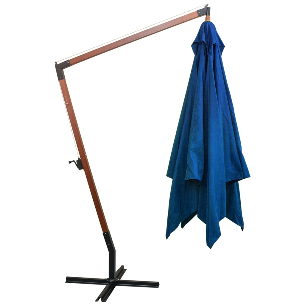 Vidaxl Parasolo galleggiante con polo 3x3 m pino solido -wood blu blu