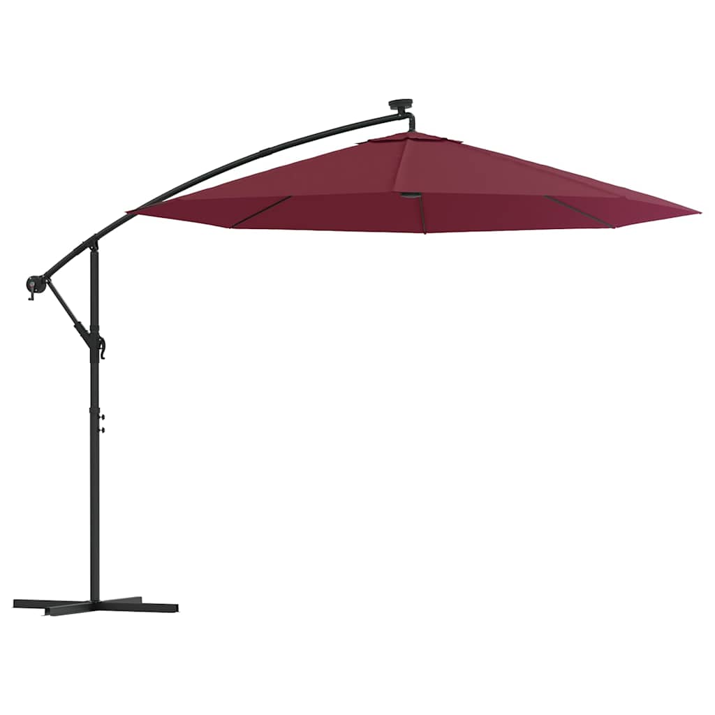 Vidaxl Parasolo galleggiante con vino a palo a LED e in acciaio