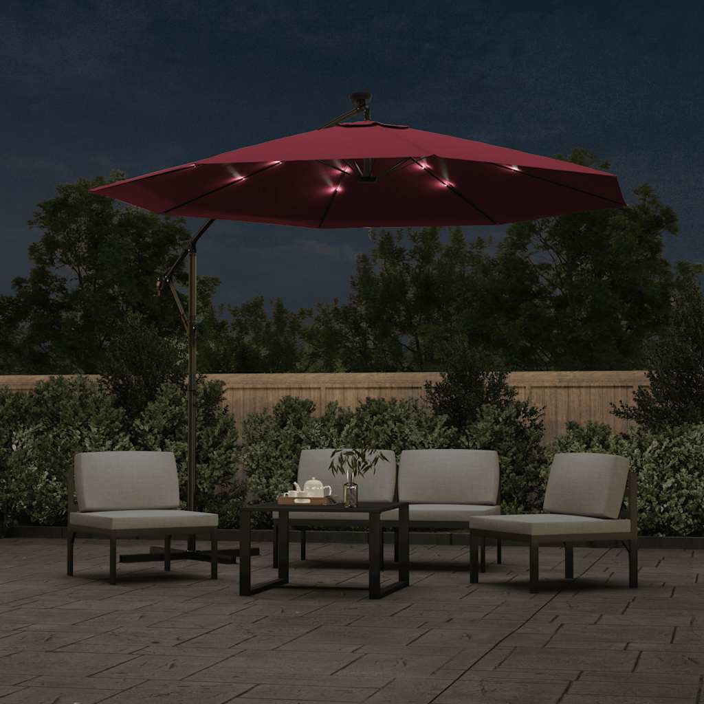 Vidaxl Parasolo galleggiante con vino a palo a LED e in acciaio