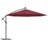 Parasol flotante de Vidaxl con iluminación LED 350 cm Burdeos rojo