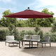 Parasol flotante de Vidaxl con iluminación LED 350 cm Burdeos rojo