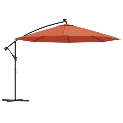 Vidaxl Parasolo galleggiante con illuminazione a LED da 350 cm color terracotta