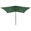 Vidaxl Parasol con LED e palo in acciaio 2x3 m verde