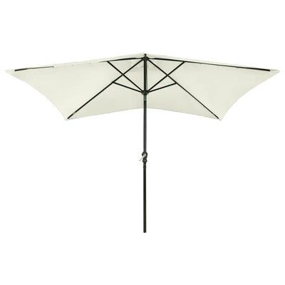 Vidaxl Parasol con LED e polo in acciaio 2x3 m sabbia
