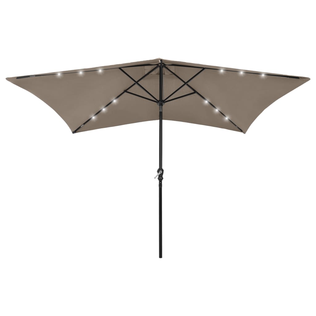 Parasol Vidaxl con LED y polo de acero 2x3 m Tope