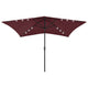 Parasol Vidaxl con LED y polo de acero 2x3 M Burdeos rojo