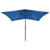 Vidaxl Parasol con LED e palo in acciaio 2x3 m azzurro blu