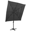 Vidaxl Parasol 4 capas con poste de aluminio 250x250 cm de color antracita