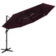 Vidaxl Parasol 4 capas con poste de aluminio 3x3 m Burdeos rojo