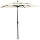 Vidaxl Parasol 3 capas con poste de aluminio 2x2 m de color arena