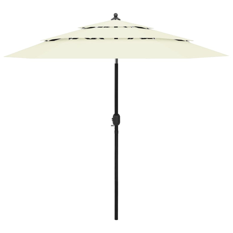 Vidaxl Parasol 3 capas con poste de aluminio 2.5 m de color arena