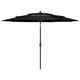 Vidaxl Parasol 3 capas con poste de aluminio 3 m negro