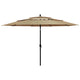 Vidaxl Parasol 3 capas con poste de aluminio 3.5 m taupe
