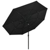 Sombrilla vidaxl 3 capas con mástil de aluminio 3,5 m negro
