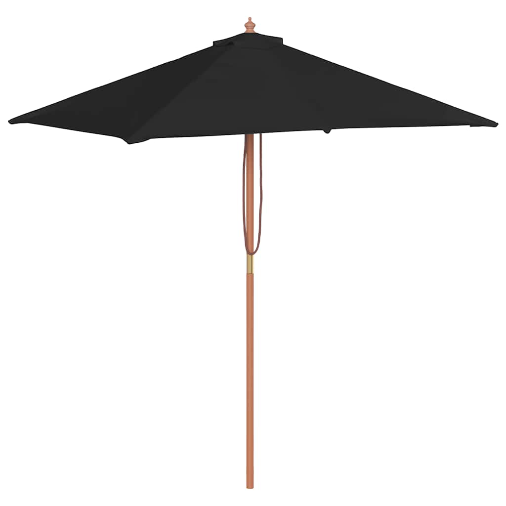 Parasol Vidaxl con poste de madera 150x200 cm negro