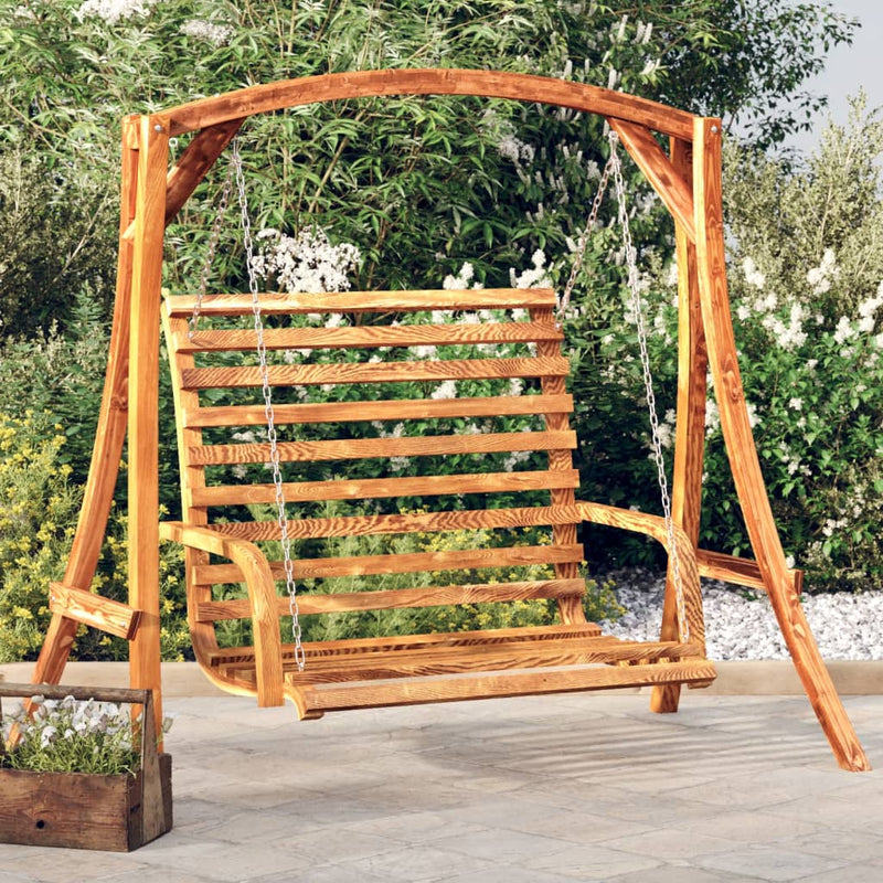 Vidaxx banco columpio 126x63x92 cm madera curvada acabado teca