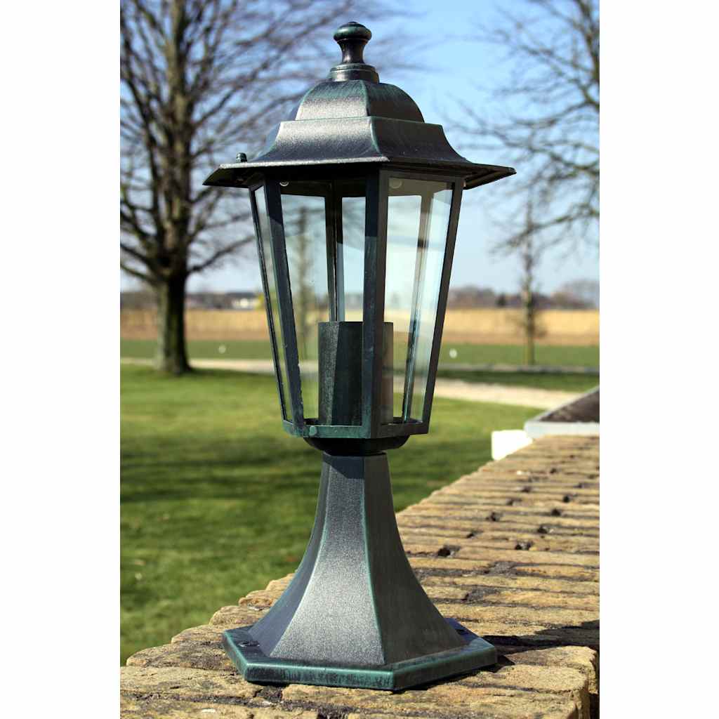 Lámparas de jardín Vidaxl 2 st de aluminio verde oscuro negro