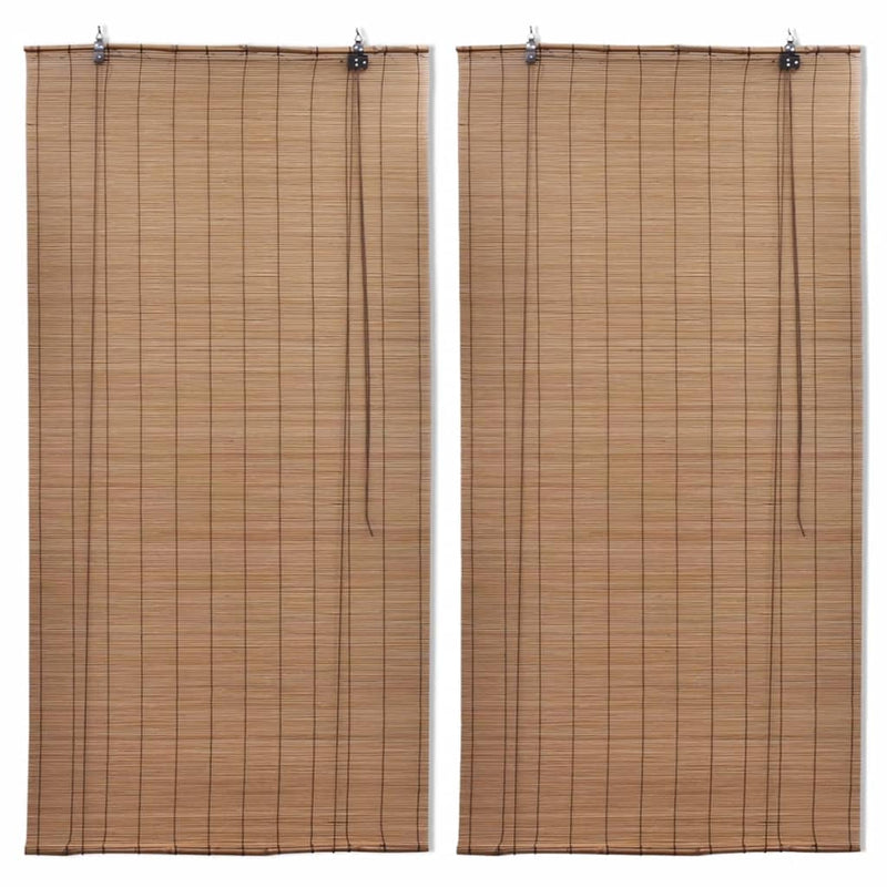 Vidaxl rolgordijnen 2 st 100x160 cm bamboe bruin