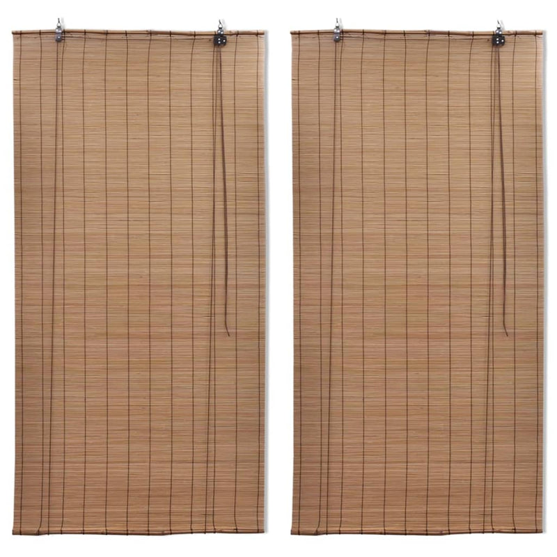 Vidaxl rolgordijnen 2 st 150x220 cm bamboe bruin