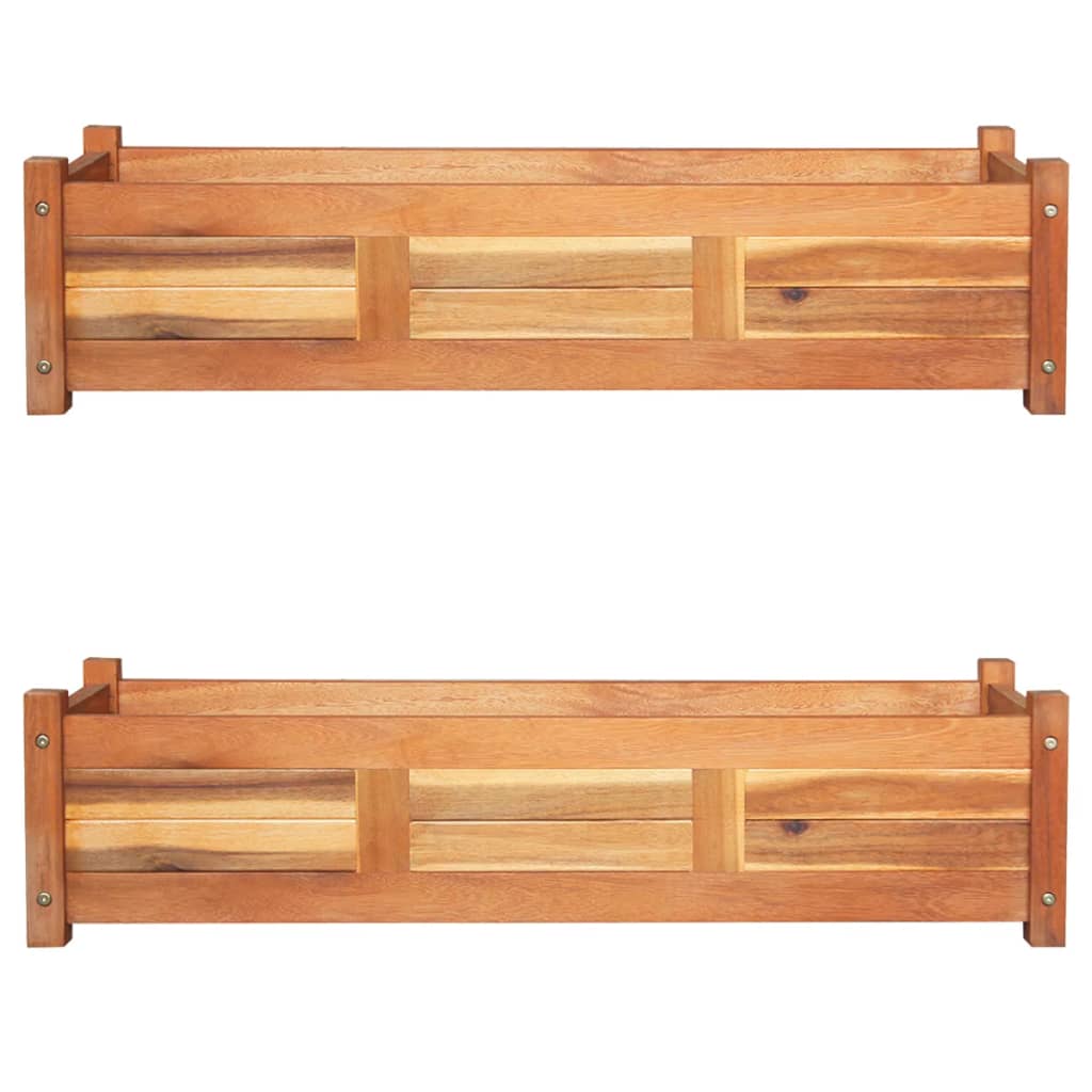 Le fioriere Vidaxl hanno raccolto 2 pezzi 100x30x25 cm acaciahout