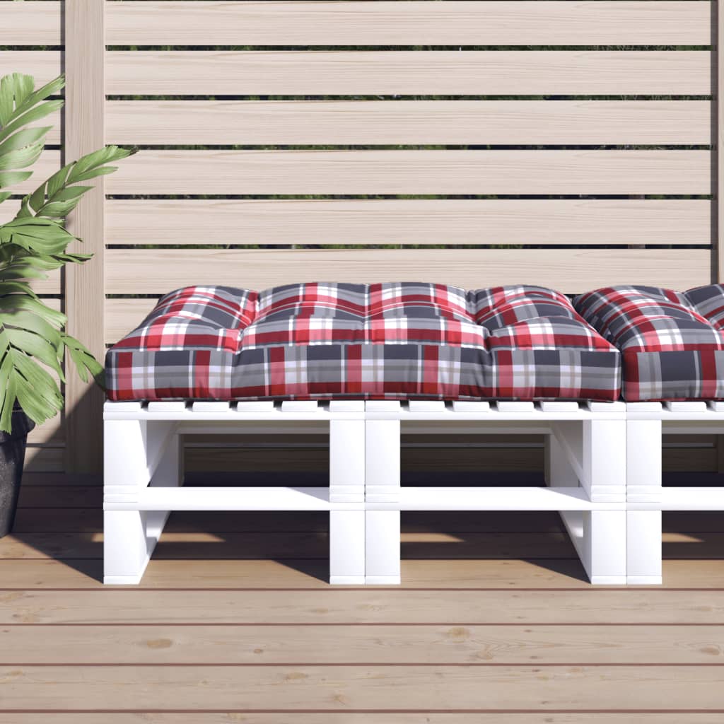 Cuscino Vidaxl pallet 120x80x12 cm Modello diamantato in tessuto rosso