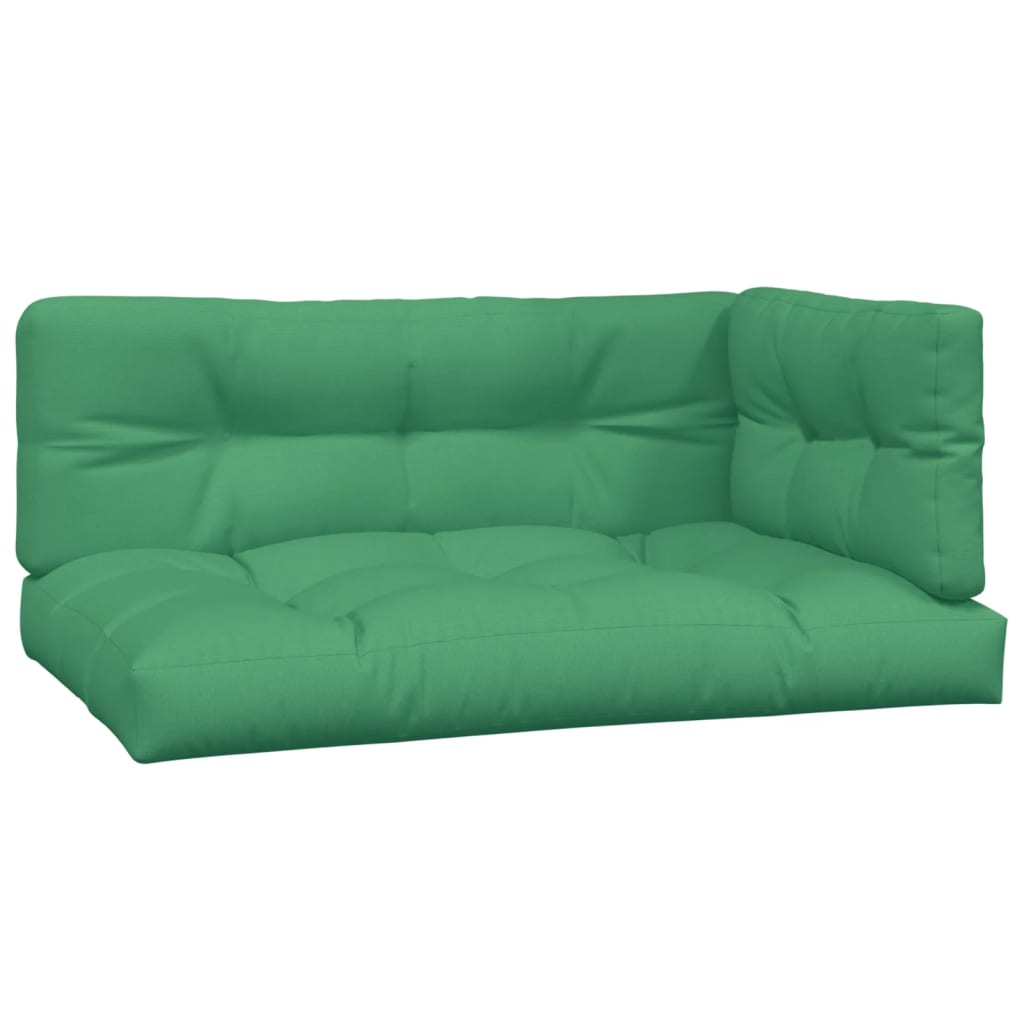 Cojines de paleta Vidaxl 3 st tela verde