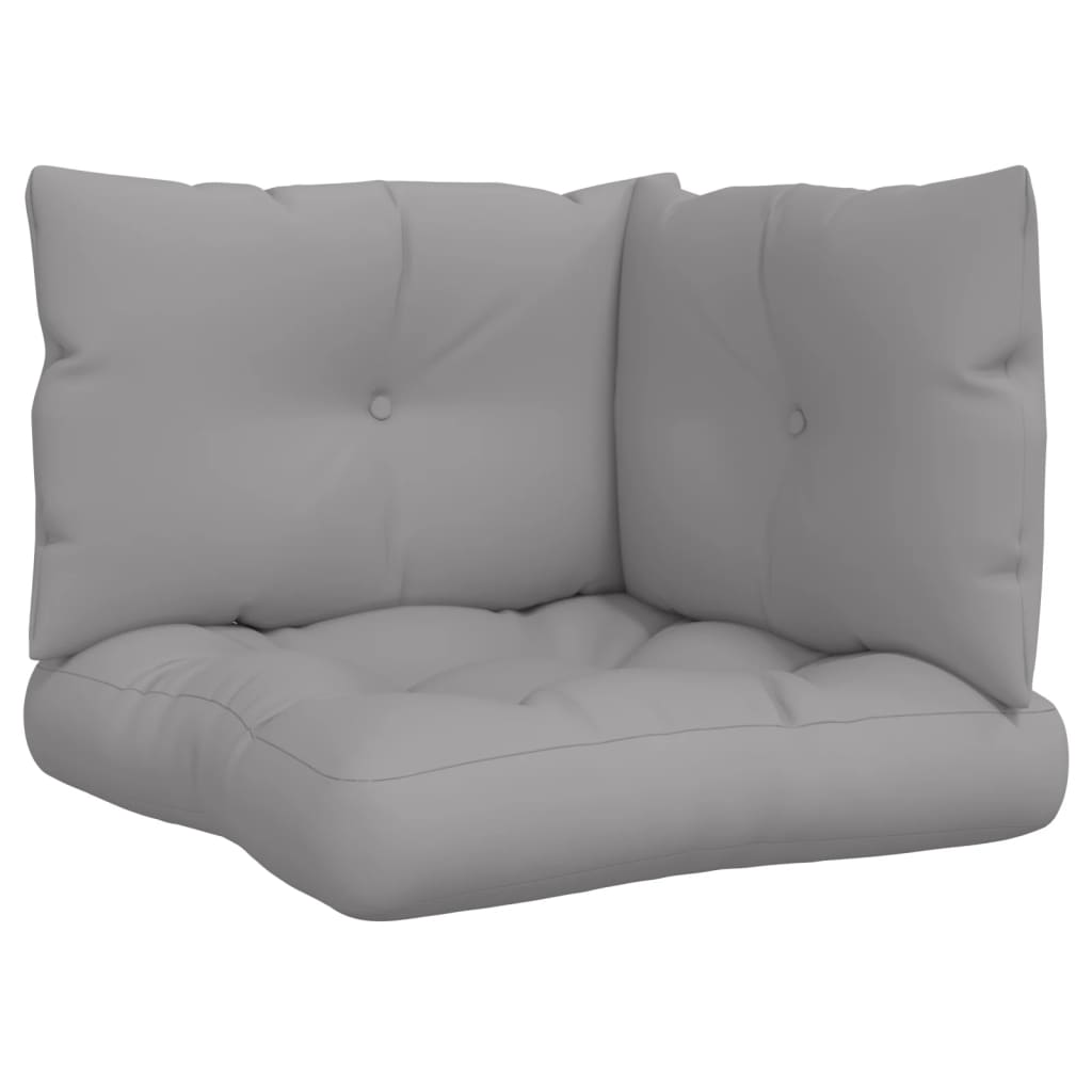 Cuscini per pallet VidaXL 3 pezzi in tessuto grigio