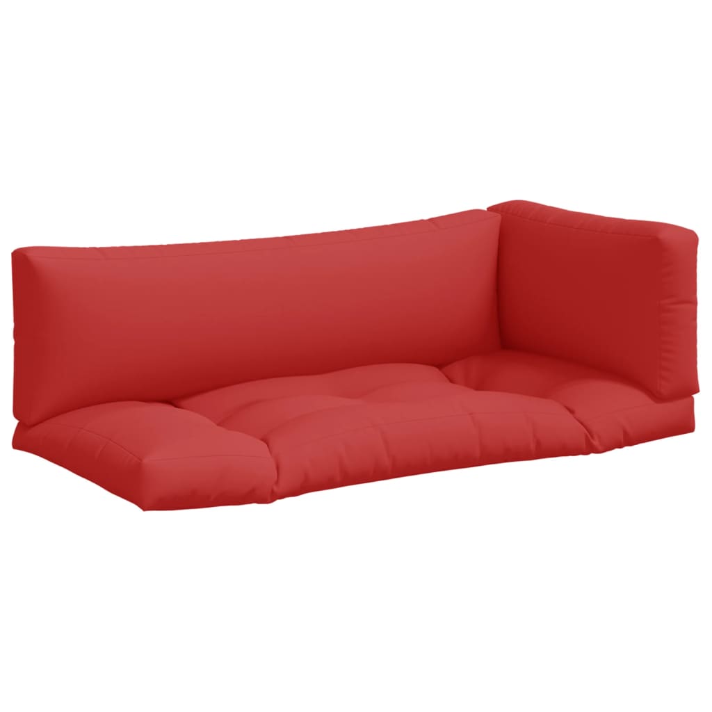 Cojines de palet Vidaxl 3 st tela rojo